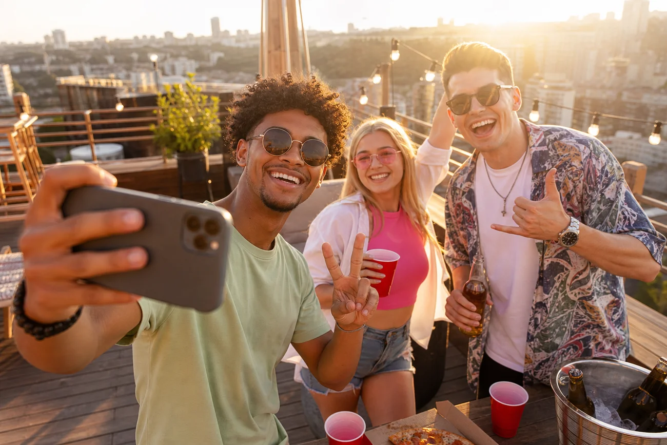 People using VPN on a mobile phone to make calls via messenger apps
