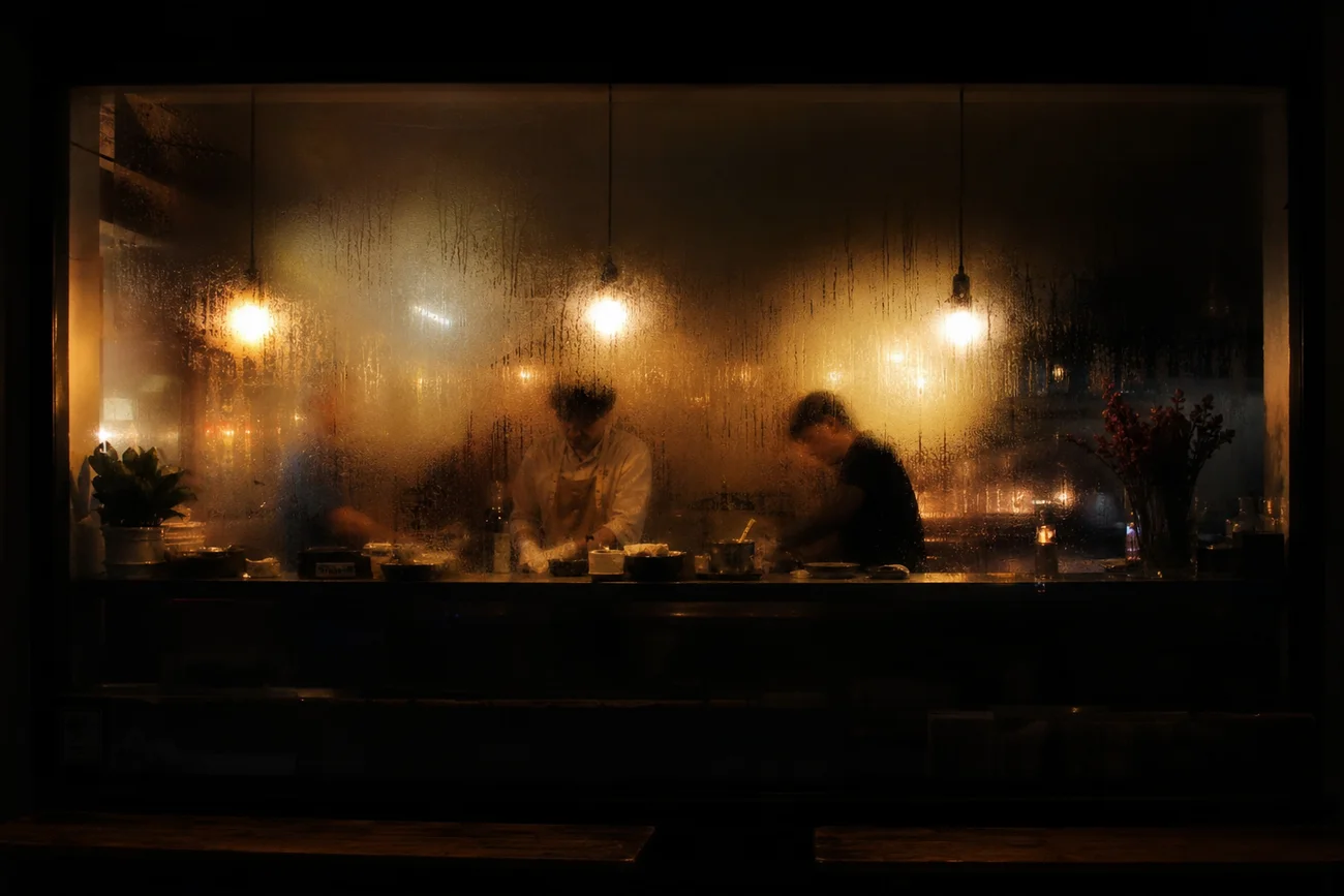Blurred window metaphor of a VPN service concealing user IP to prevent online tracking